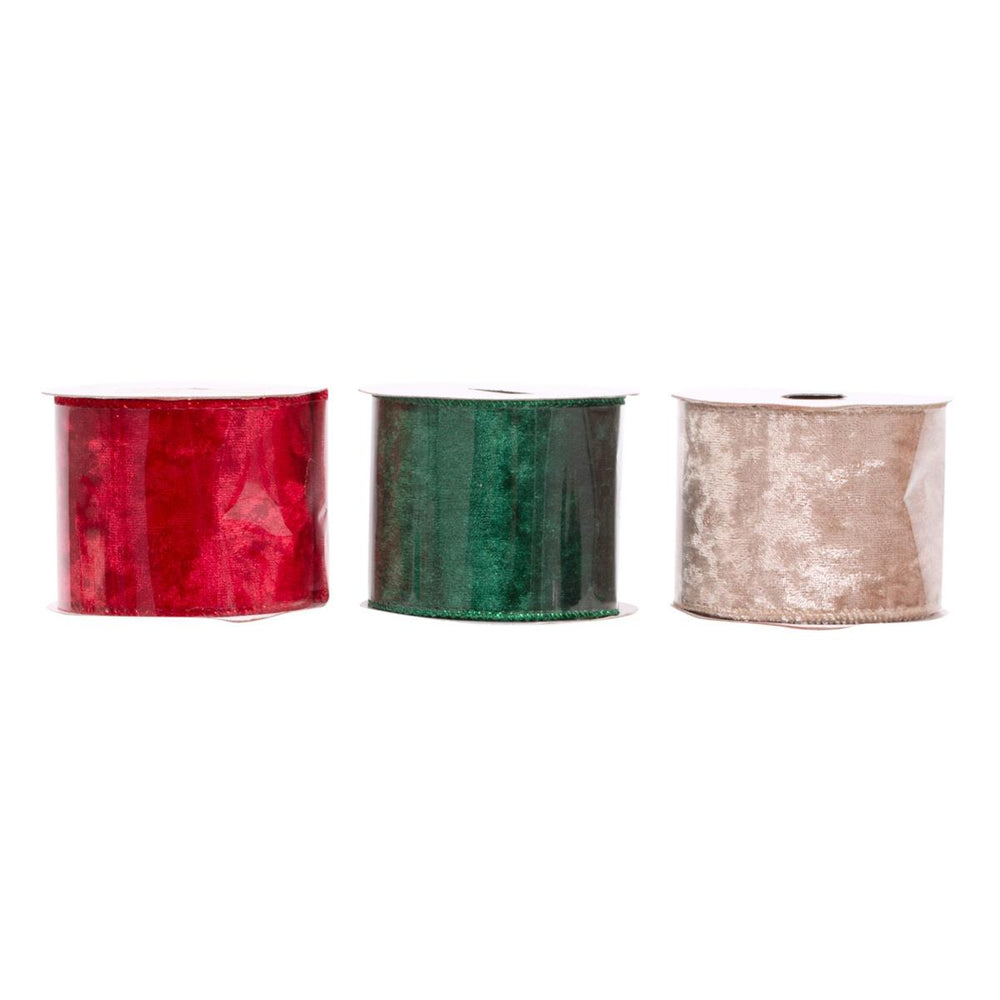 Ruban décoratif 2,5 po x 9 verges en velours
