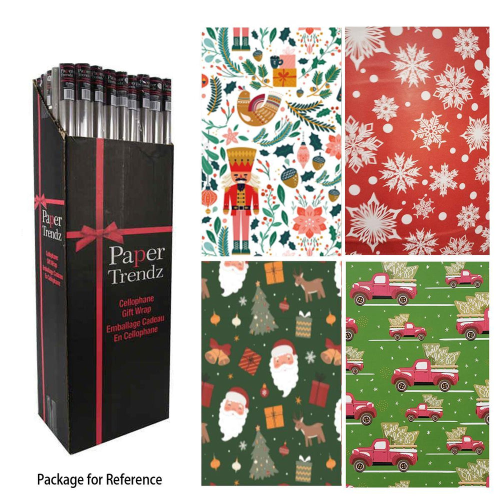 Papier d'emballage de Noël 30 po x 96 po (1 rouleau)