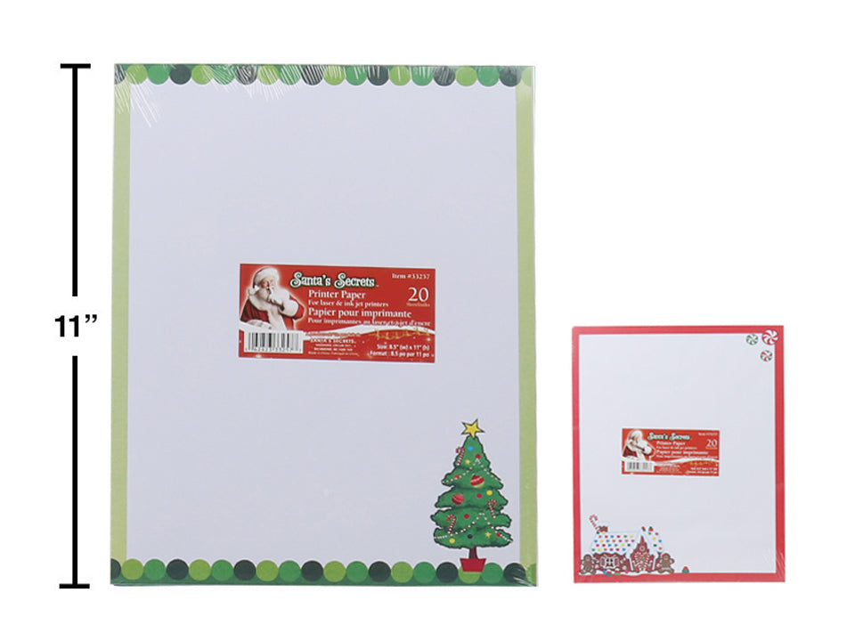 Papier pour imprimante 8,5 po x11 po Noël (paquet de 42)