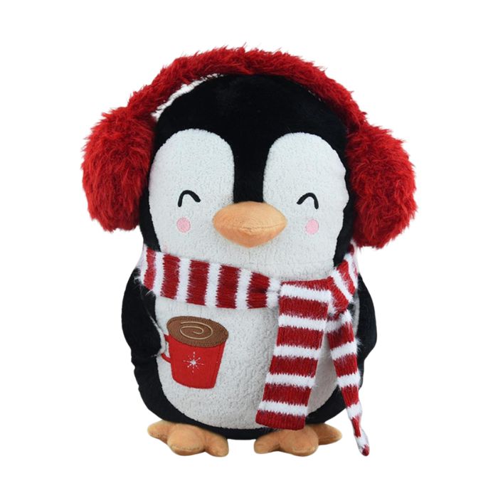Coussin décoratif 13,39 po x 6,3 po pingouins avec cache oreille