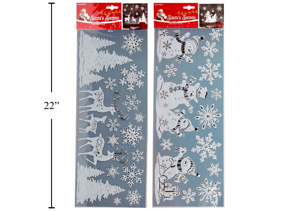 Autocollants de Noël pour fenêtre hiver blanc