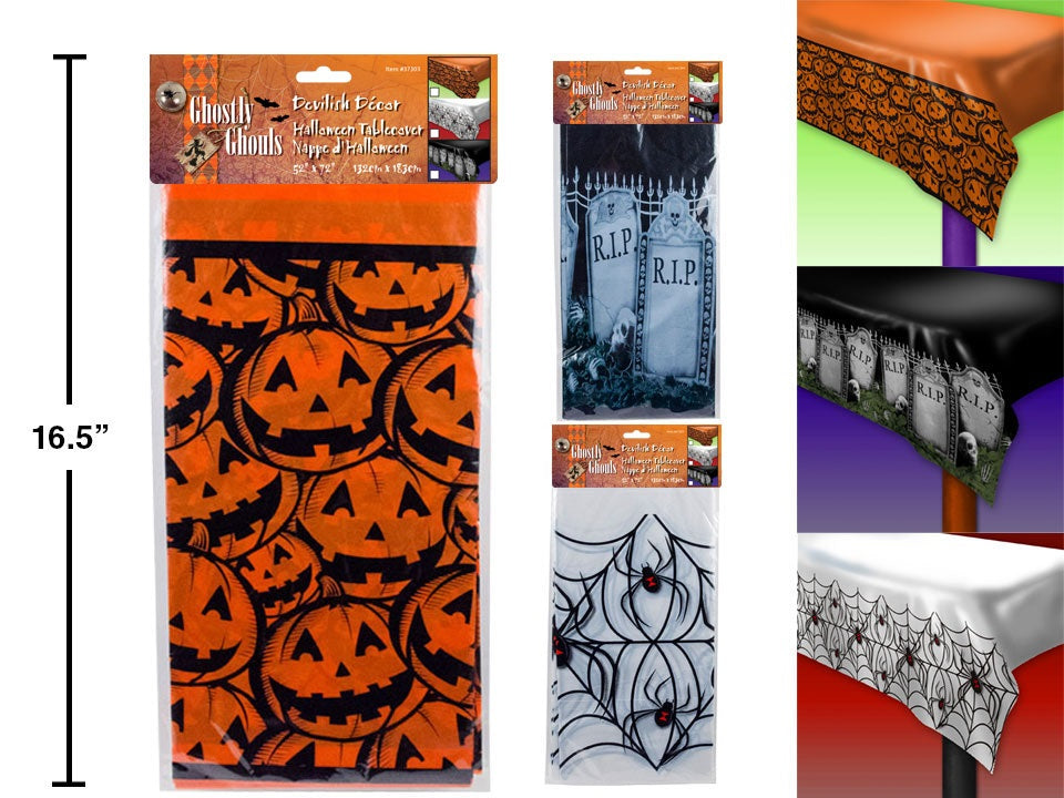 Nappe d'Halloween en plastique 52 po x 72 po
