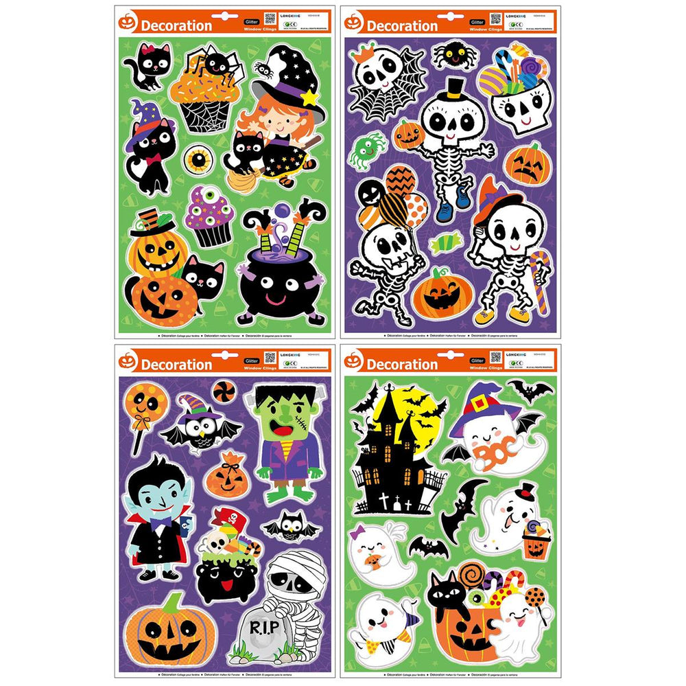 Autocollant pour fenêtre d'Halloween brillant