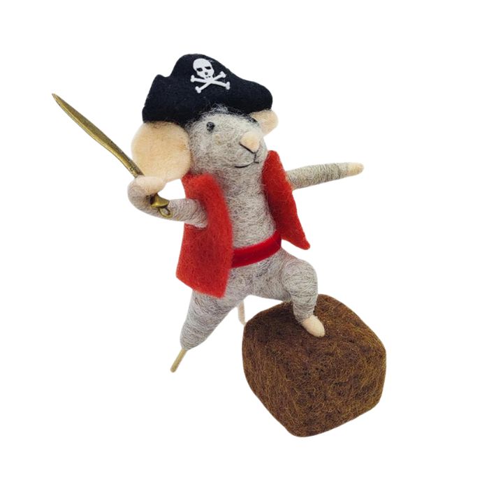 Ornement en feutre 5 po souris pirate