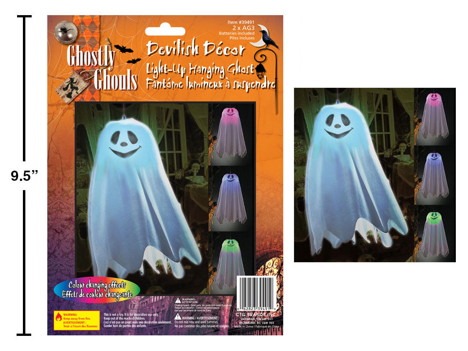 Fantôme à suspendre lumineux 9,5 po