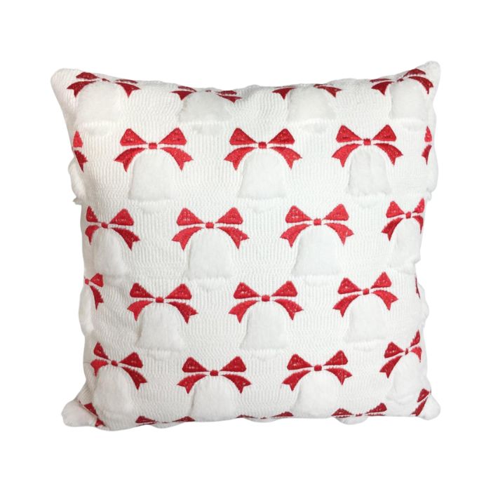 Coussin 18 po x 18 po blanc avec coche et boucle