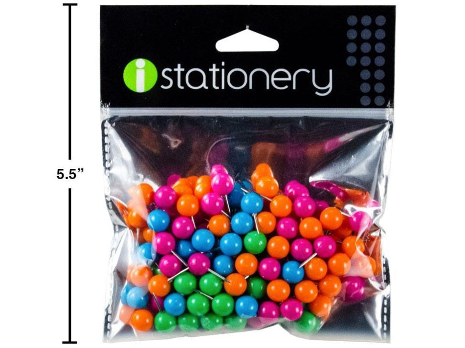 Épingle à babillard boule ronde Stationery néon (boîte de 80)