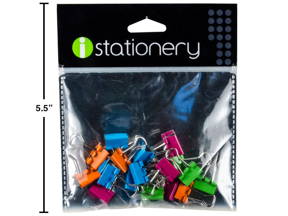 Pince-notes Stationery 15 mm néon (paquet de 18)
