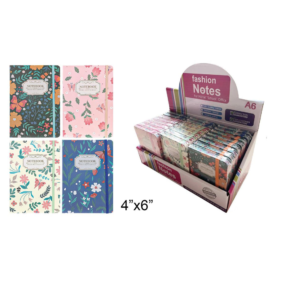 Cahier de note rigide 4 po x 6 po floral