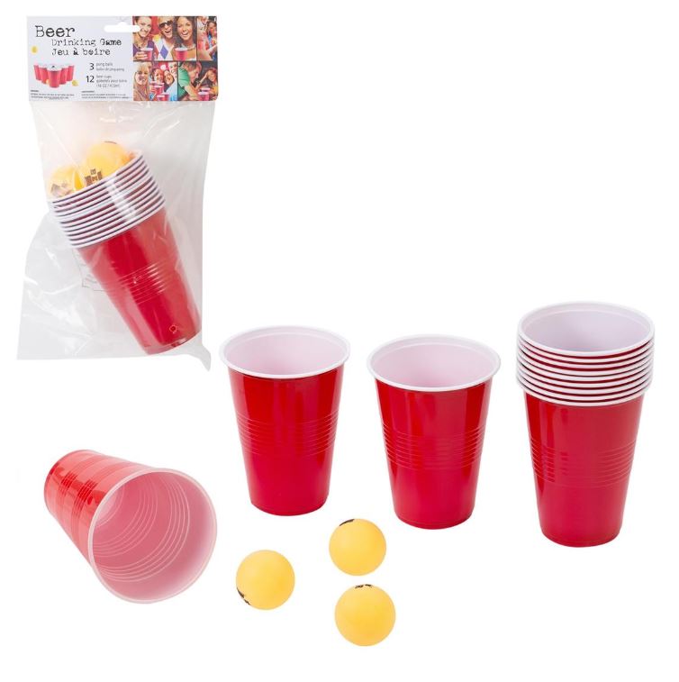 Jeu Beer Pong (12 gobelets 16 oz et 3 balles)