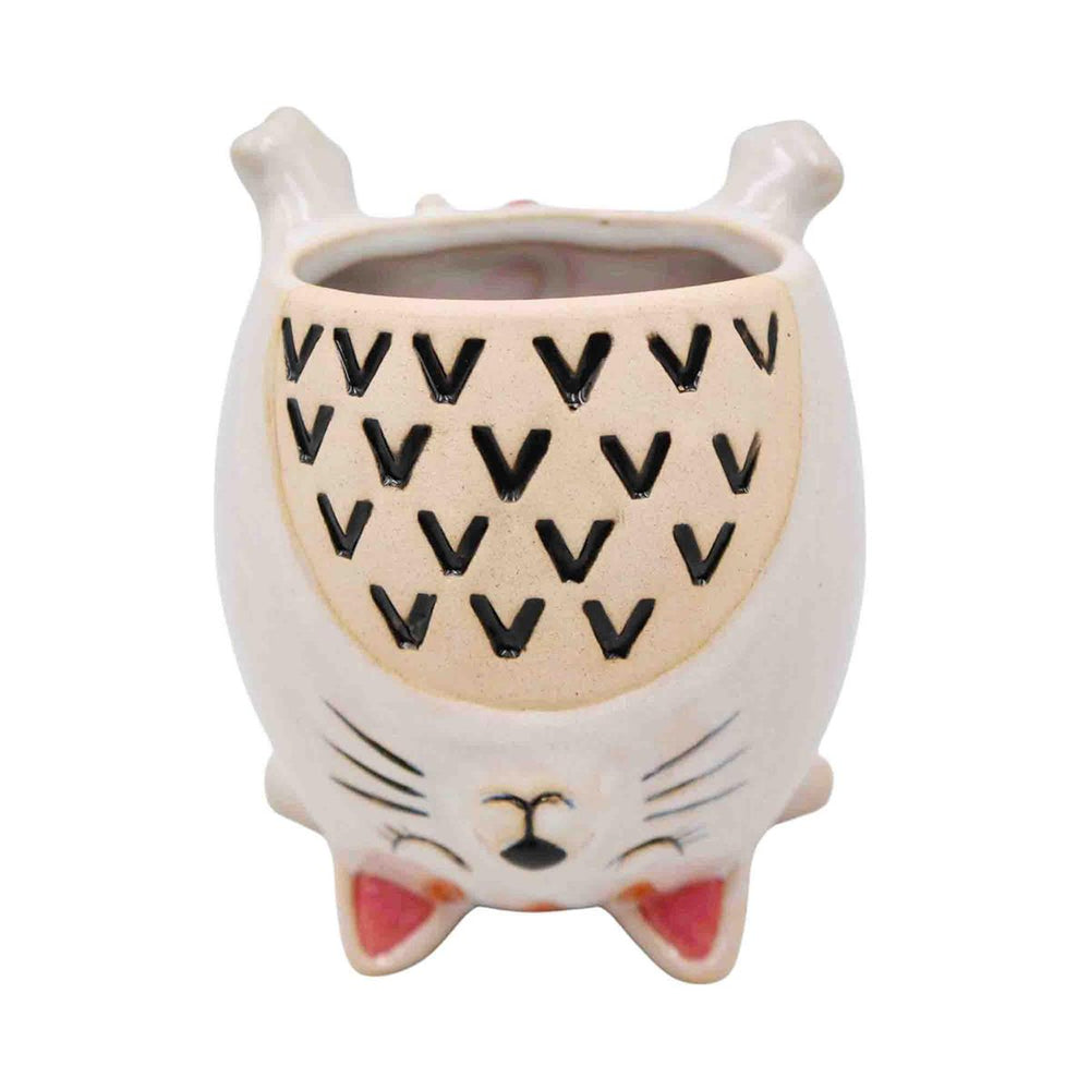 Cache-pot 4 po x 3,7 po x 4,8 po chat à l'envers