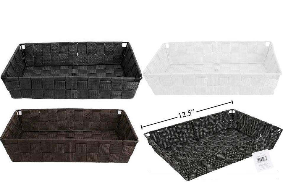 Panier 12 po x 10 po x 3 po en nylon tressé