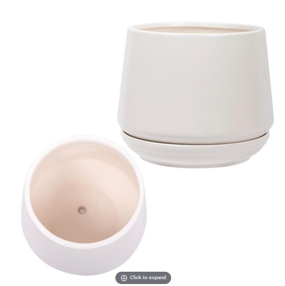 Pot en céramique 6 po blanc