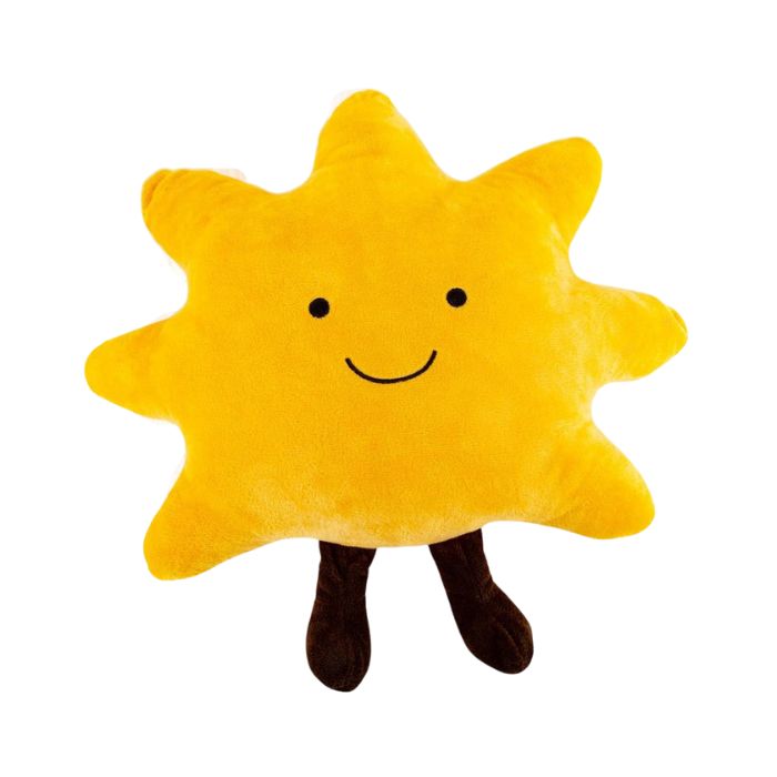 Coussin peluche 12 po x 20 po soleil