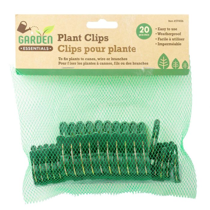 Pince pour plantes en plastique vert (paquet de 20)