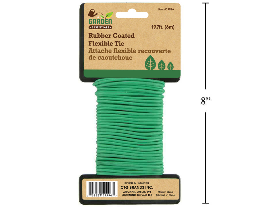 Attache flexible recouverte de caoutchouc 6 m vert