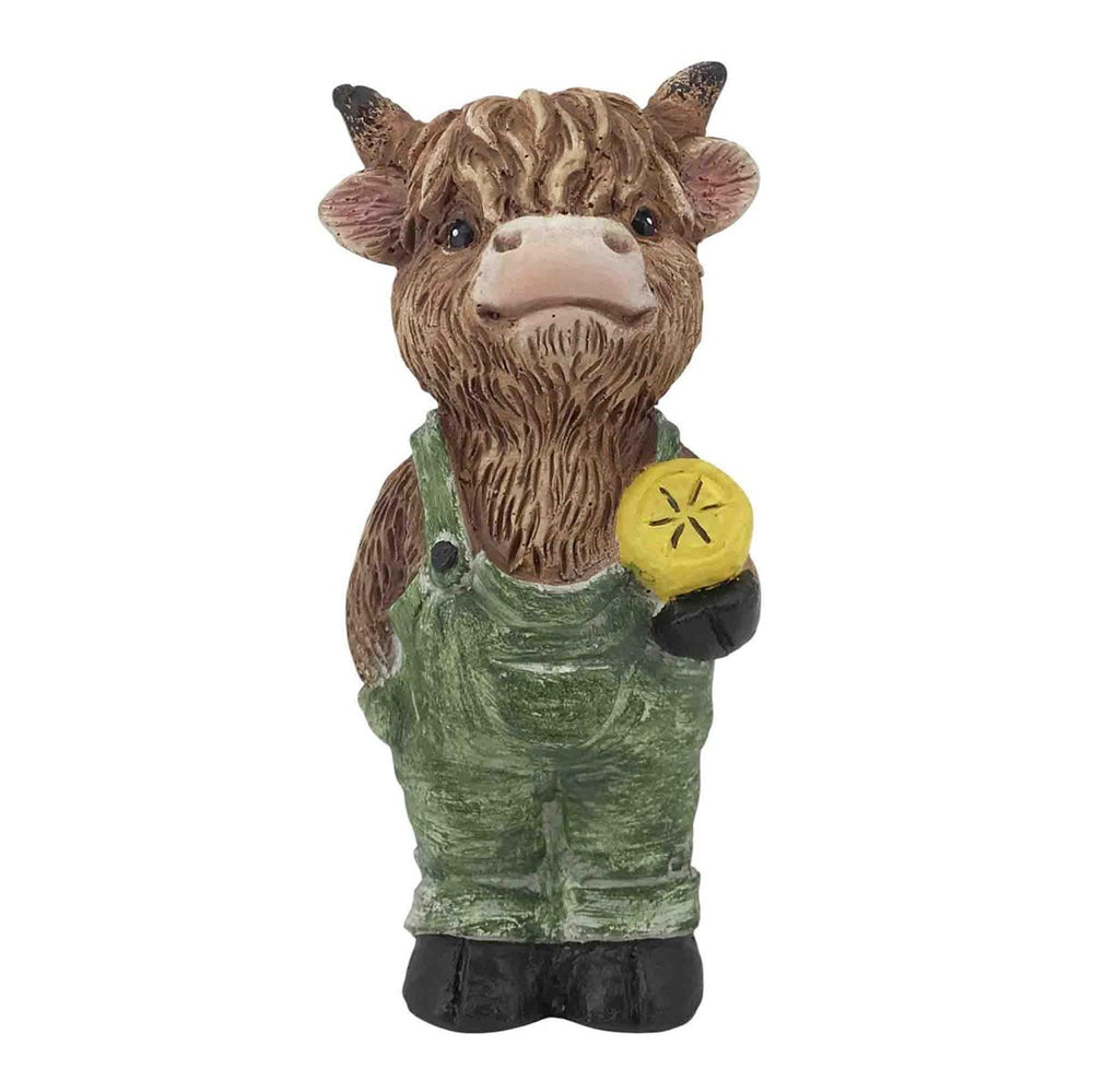 Vache Highland debout en polyrésine 2,4 po x 2 po x 5,5 po