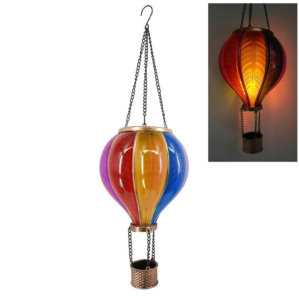 Lampe solaire DEL à suspendre 7,4 po x 7,4 po x 24,4 po montgolfière multicolore