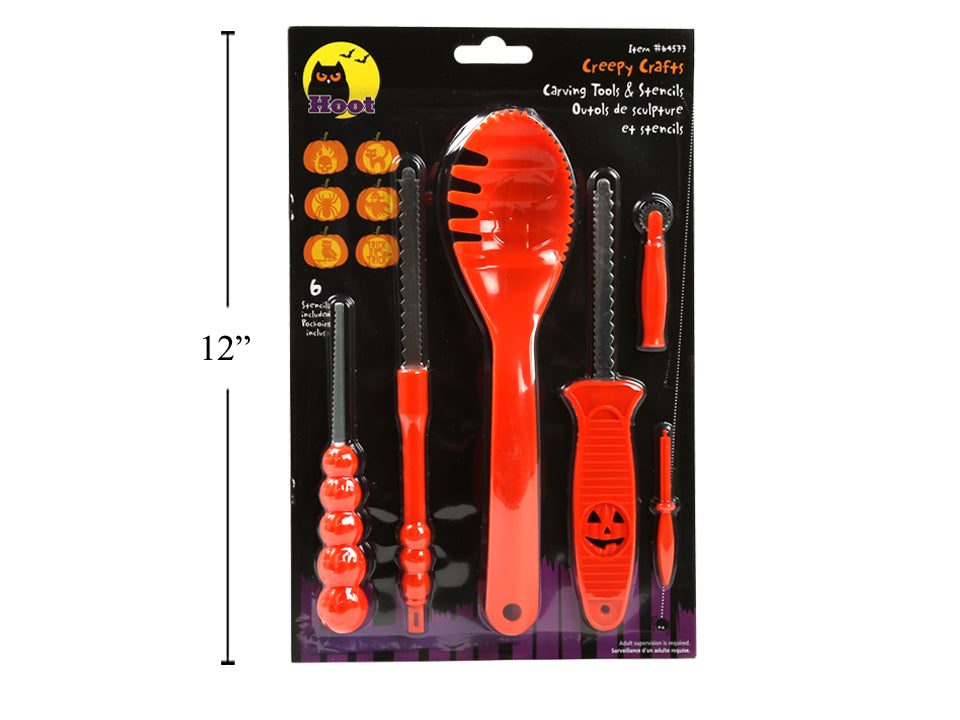 Accessoires pour découpe de citrouille 6 morceaux