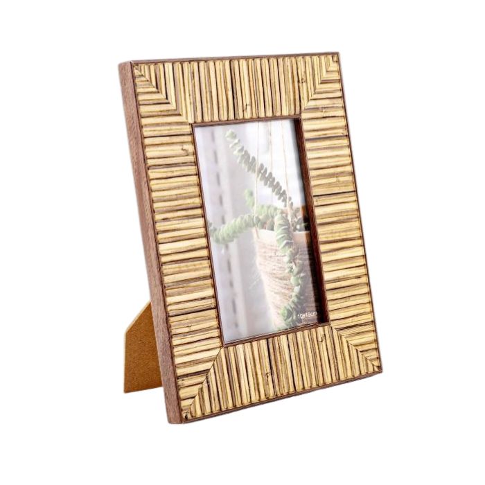 Cadre photo en bois 4 po x 6 po aspect roseau