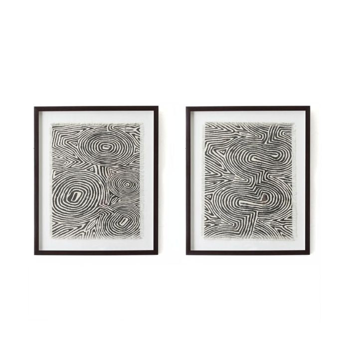 Tableau 20 po x 24 po abstrait noir et blanc