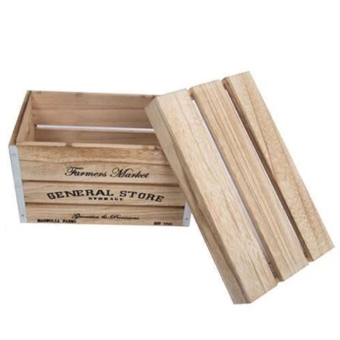Boîte en bois "General store" 14 po x 10 po x 8 po avec couvercle