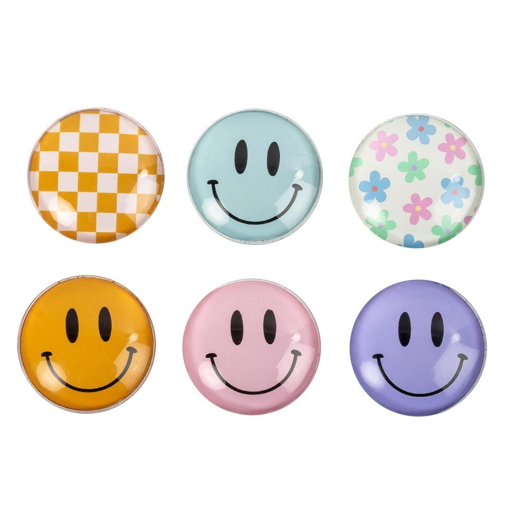 Aimant rond bonhomme sourire et motif