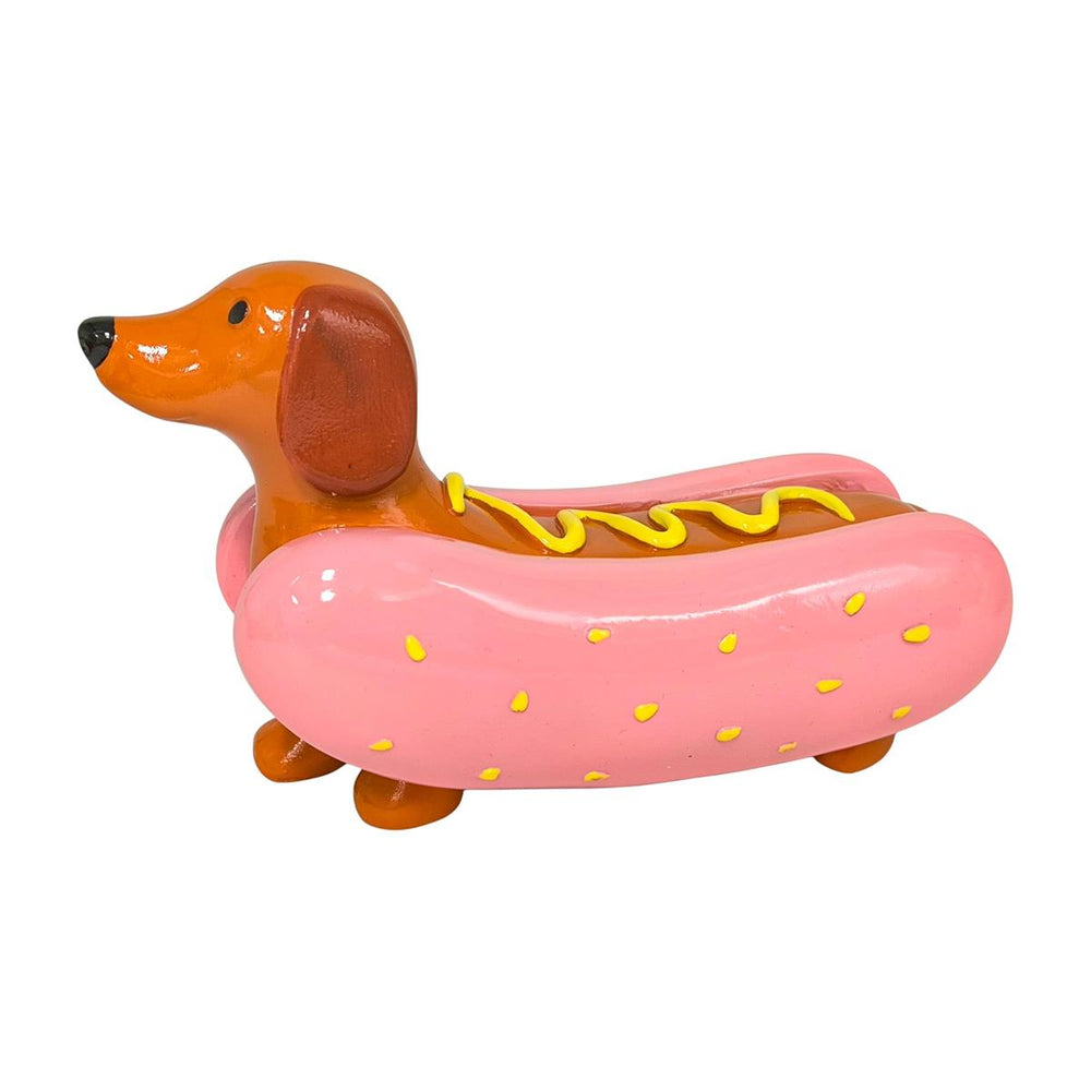Tirelire en polyrésine 3,15 po x 7 po x 4,3 po chien saucisse hot dog
