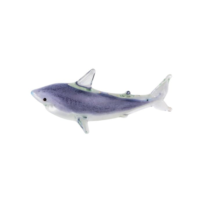 Presse-papier en verre soufflé 7,87 po x 3,54 po x 2,75 po requin gris