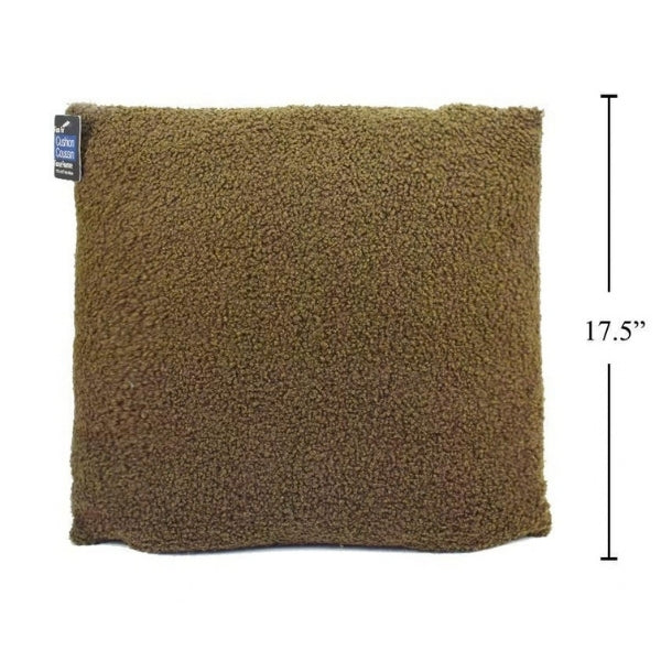 Coussin 18 po x 18 po en fausse fourrure olive