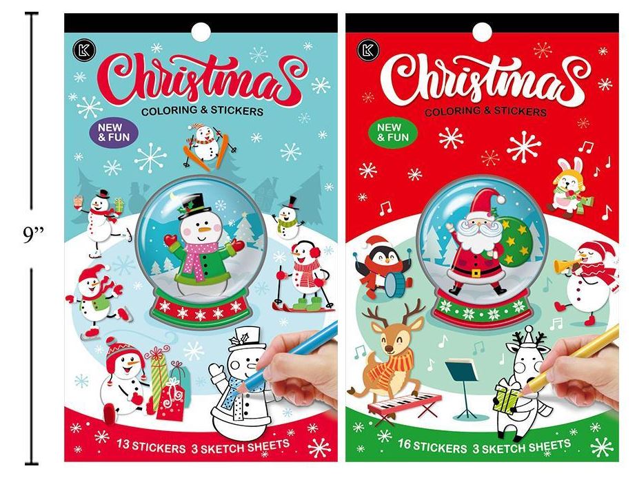 Cahier à colorier et autocollants de Noël