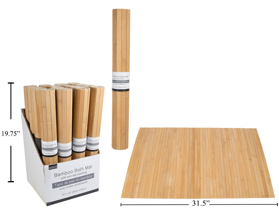 Tapis de bain en lattes de bambou 20 pouces x 32 pouces