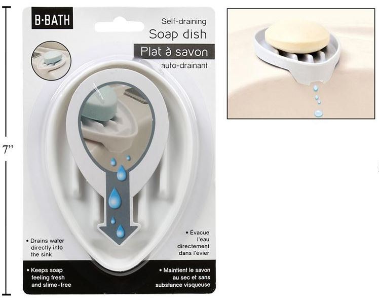 Porte-savon avec égouttoir blanc