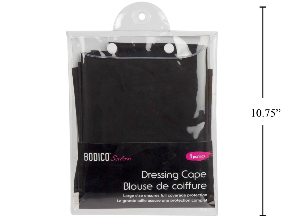 Cape de coiffure en polyester noir