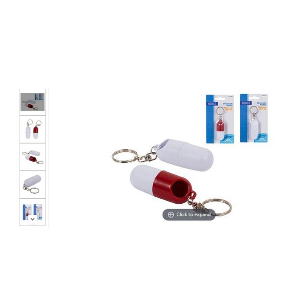 Porte-clés avec contenant à pilules