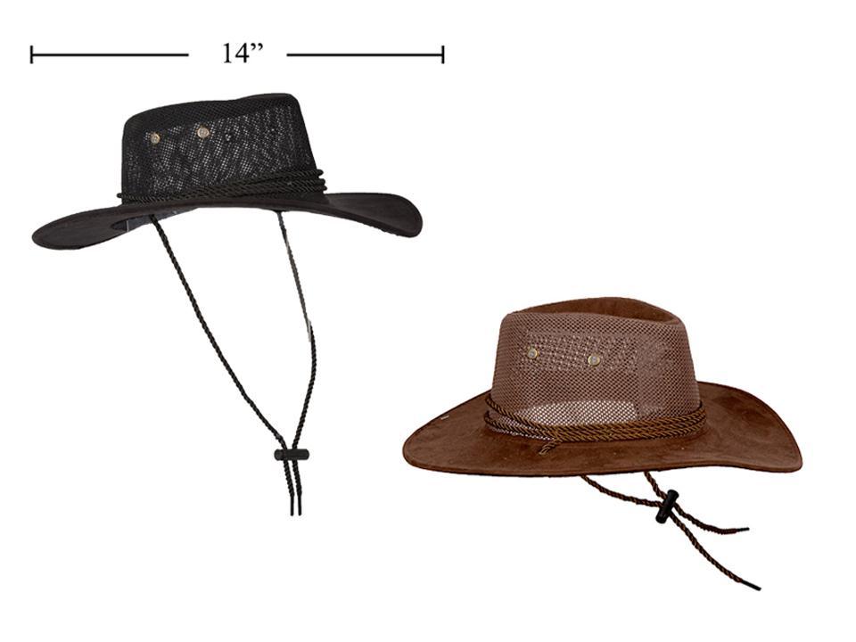 Chapeau de cowboy en suède pour adulte