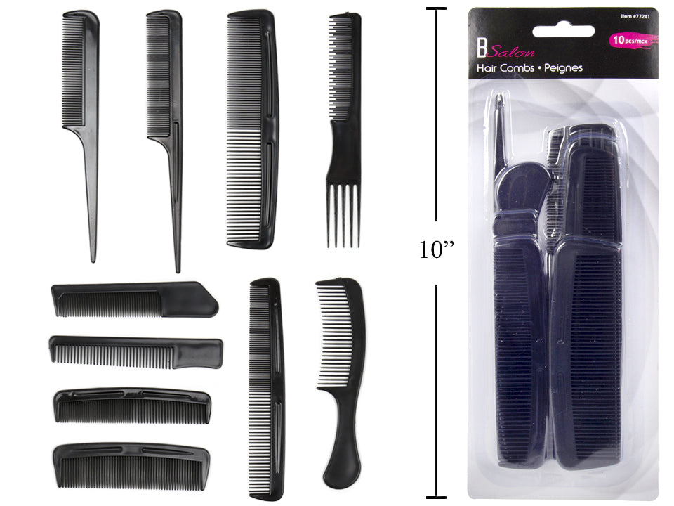 Peigne en plastique noir (paquet de 10)