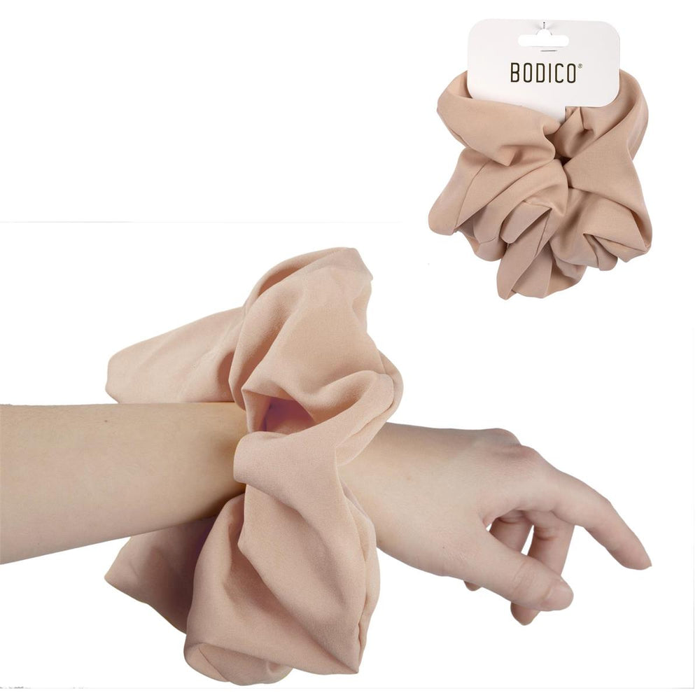 Élastique chouchou extra large en tissu beige