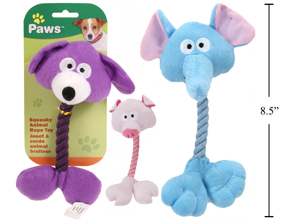 Jouet pour chien animal peluche sur corde