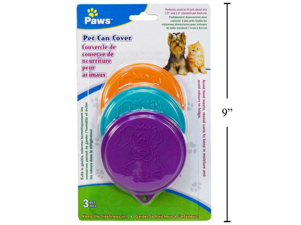 Couvercle de conserve de nourriture pour animaux Paws (paquet de 3)