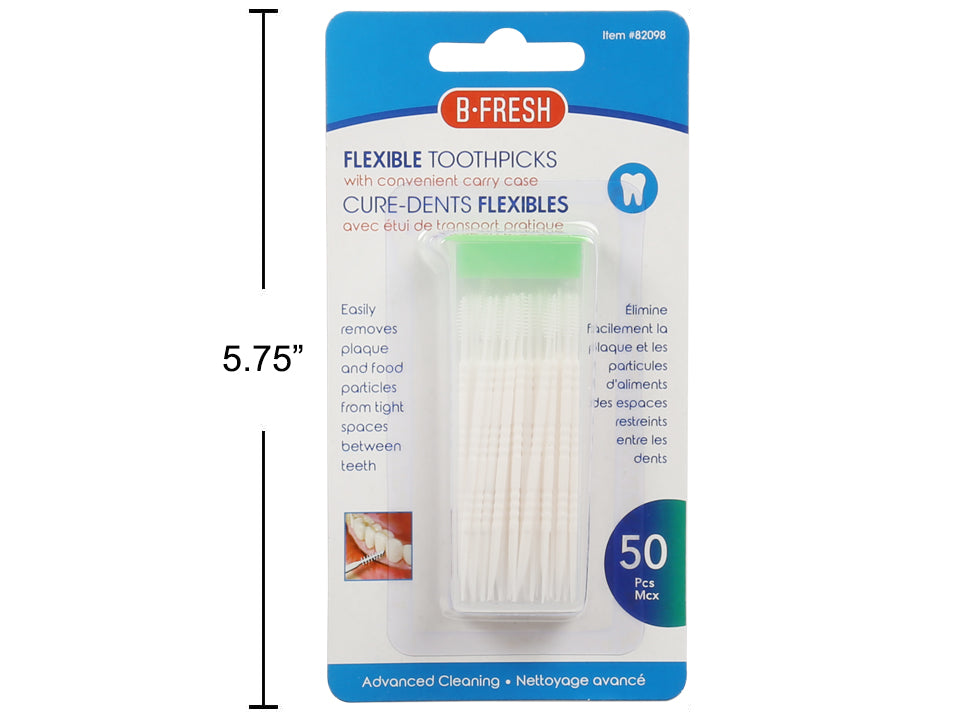 Cure-dents en plastique flexible (paquet de 50)