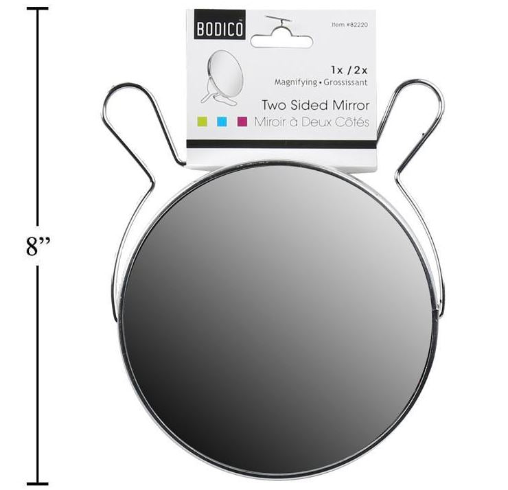 Miroir à cosmétique rond sur pied (régulier et grossissant)