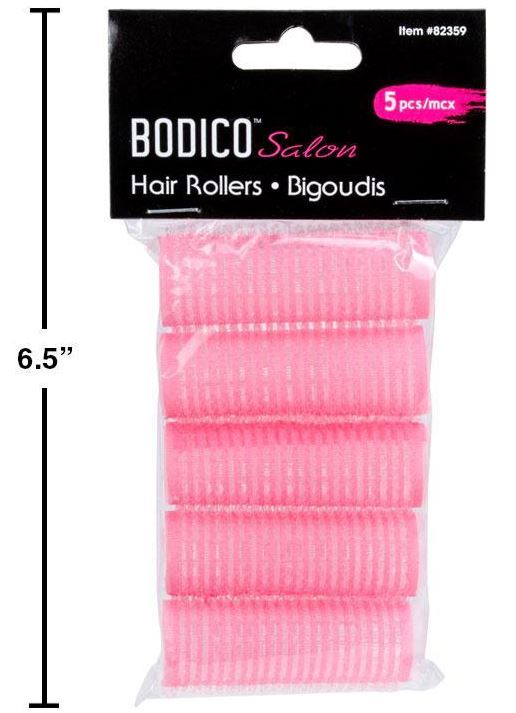 Rouleau à cheveux 0,8 pouces x 2,5 pouces rose (paquet de 6)