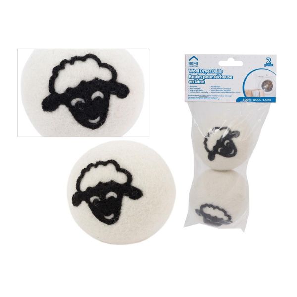 Balle de séchage en laine motif mouton (paquet de 2)