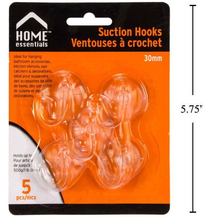 Crochet à ventouse 30 mm (paquet de 5)