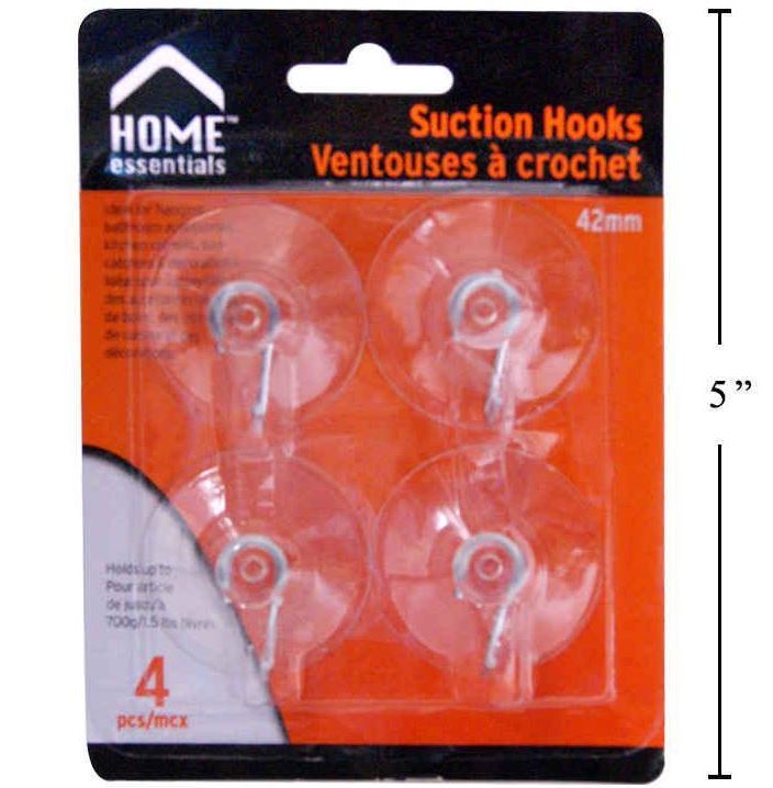 Crochet à ventouse 42 mm (paquet de 4)
