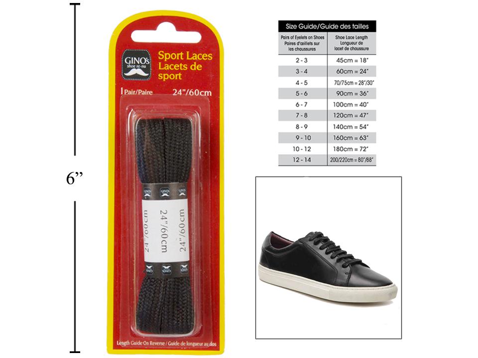 Lacet plat 24 pouces 1 paire Gino's