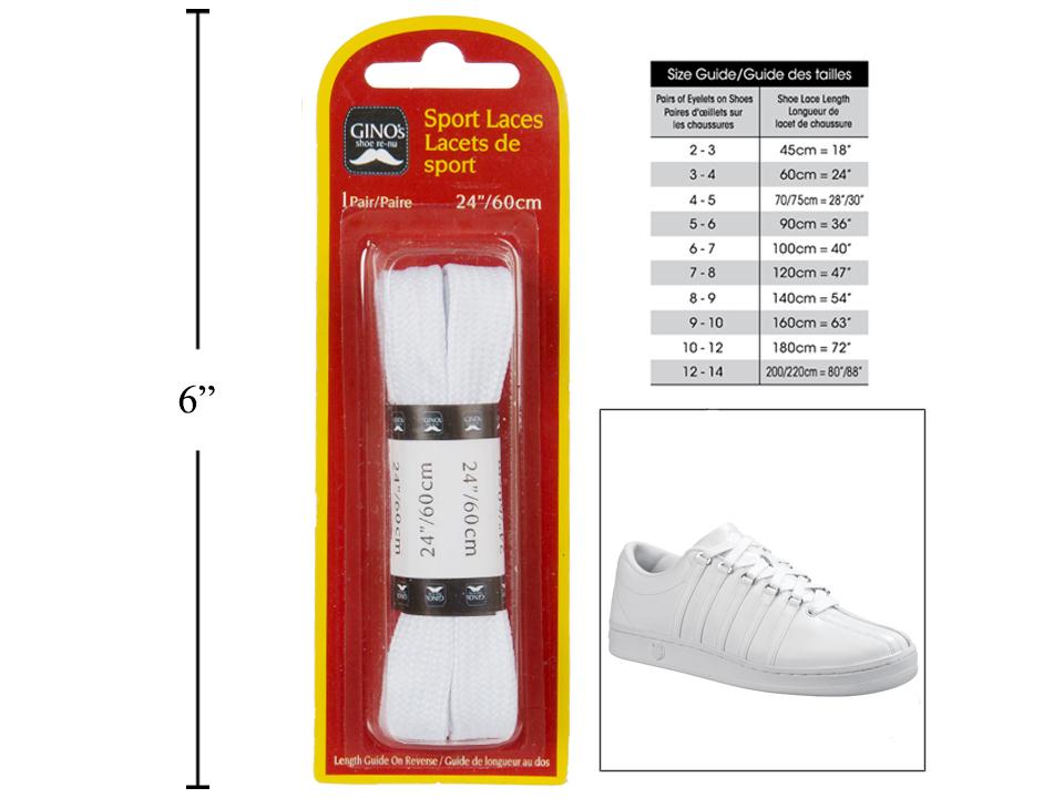 Lacet plat 24 pouces 1 paire Gino's