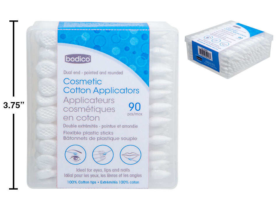 Applicateur pour cosmétique double pointe en coton (paquet de 90)