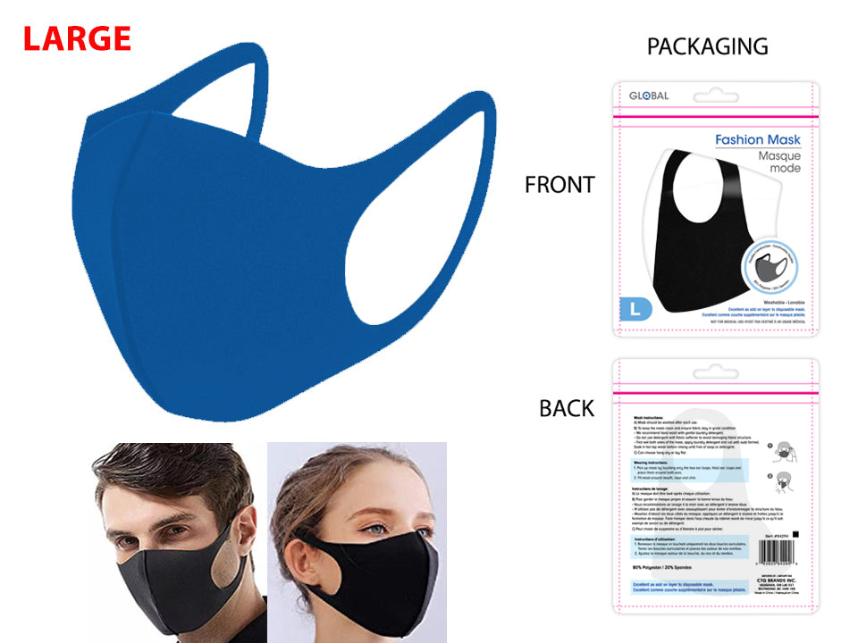 Masque lavable adulte bleu Large